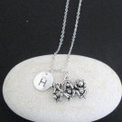 Three Wise Monkey Pendant Necklace,See no evil,Hear no evil,Speak no evil