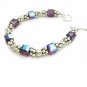 Bali Silver / Sterling Silver 925 Clasp Amethyst Crystal Prom / Bridal Bracelet