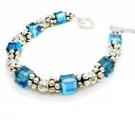 Sterling Silver 92.5 Bracelet w/ Indicolite Bracelet Weddding gift jewelry