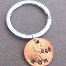 Mom est Lucky Penny Keychain,Gift for Mother, Mimi gift, Grandpa gift, Nana gift