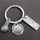 Strong is Beautiful Keychain, Boxing Glove Charm, Boxer's Gift, Boxing Keychain