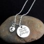 Never Give Up Personalized Initial Necklace,Children Jewelry,Teen Necklace