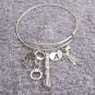 Handcuffs Expandable Bangle Hamsa Charms,Dr Who Jewelry Gun Bracelet