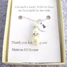 Pearsonalized Matron Of Honor Maid Of Honor Pearl Necklace Wedding Gift Necklace