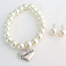 Flower Girl Wedding Bracelet  With Stud Earrings Junior Bridesmaid Jewelry