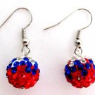Independence Day Labor Day Military Memorial Day USA Flag Color Earrings