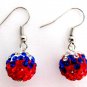 Independence Day Labor Day Military Memorial Day USA Flag Color Earrings