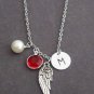 Silver Pewter Angel Wing Charm Memorial Necklace,Rememberance Necklace Jewelry