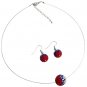 American Nation Flag Pave Ball Crystals Colors Red White Blue Pendant Earrings