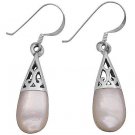 White Opal Inlay Teardrop Earrings Girl Friend Gift Beautiful Teardrop Earrings