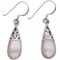 White Opal Inlay Teardrop Earrings Girl Friend Gift Beautiful Teardrop Earrings