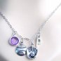 Baseball charm necklace initial Charm Baseball Mitt,Bassball,BirthStone Jewelry