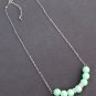 Mint Green Pearl Necklace Mint Green Jewelry Wedding Floating 7 Pearl Necklace
