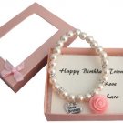 Happy Birthday Bracelet Blush Pink Pearl Bracelet