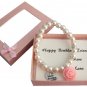 Happy Birthday Bracelet Blush Pink Pearl Bracelet