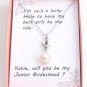 Personalized Initial Pearl Heart Charm,Bridesmaid,Junior Bridesmaid Necklace