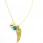 Symbol of Love Gold Angel Wing Initial and Birthstone Gold Wing Feather Necklace