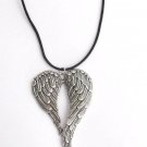 Angel Wing Pendant Halloween Necklace Wings closed, silver-plated, heart-shaped