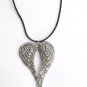Angel Wing Pendant Halloween Necklace Wings closed, silver-plated, heart-shaped