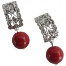 Good Collection Of Gift Red Pearl Drop Diamante Earrings