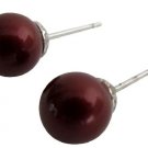 Mom Gift Wine Pearl Stud Earrings And Bridesmaid Jewelry