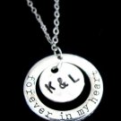 Forever In My Heart Necklace,Personalized Initial Necklace,Memory Necklace