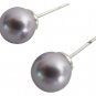 Mauve Pearl 8mm Purple Round Swarovski Pearl Earrings