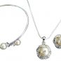 Affordable Bridal Complete Jewelry Ivory Necklace Earring Bracelet Jewelry Set