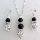 Bridal Rhinestone Pearl Necklace Earrings Set Maid of Honor Bridesmaid Gift