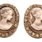 Valueable Gift For Your Mother Vintage Cameo Earrings Jewelry with Crystal