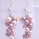 Grape Style Swarovski Lite & Dark Rose Pink Pearls Earrings Jewelry