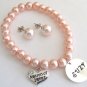 Matron Of Honor Personalized Name Wedding Bracelet Oyster Shell Stud Earrings