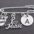 Personalized Musician Kilt Pin,Gift for Music Teacher,Music Instrument Charm Bro