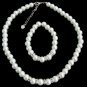 White Pearls Rhinestone Flower Girl Wedding Bridesmaid set