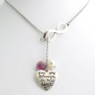 Infinity Amethyst Color Heart Crystal  You Are In My Heart Pendant Necklace