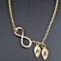 Gold Infinity Initial Necklace,Two initial infinity best friends,couples Jewelry