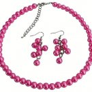 Cluster Least Expensive Jewelry Fuchsia Wedding Necklace Cluseter Earrings Jewel