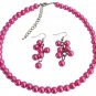 Cluster Least Expensive Jewelry Fuchsia Wedding Necklace Cluseter Earrings Jewel