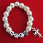 Personalized first communion pearl bracelet, confirmation gift, Baptism Bracelet