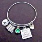 Personalized Teacher Appreciation Gift,Teacher Bangle Bracelet with Apple Charm