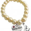 Lucky Foot Jewelry Baby Girl Bracelet Yellow Pearls Bracelet