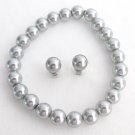 Wedding gray pearl bracelet, Silver gray bracelet, bridesmaid bracelet gift item