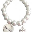 Christian Jewelry Faith Bracelet with Cross Charm Baptism Girl's First Communion