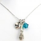 Microphone Personalized Necklace,Mike Necklace,Singer Jewelry,Microphone Pendant
