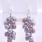 Grape Style Earrings Swarovski Grey and Purple Pearls Earrings