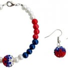 4th of July Patriotic Military Mom Jewelry Red White Blue Bracelet