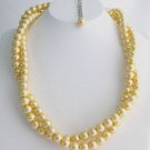 Bridesmaid Yellow Pearl Twisted Necklace,Affordable,Bridal, Flower Girl jewelry