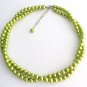 Olive Green Pearl Twisted Necklace Double Strand Bridal Party Necklace