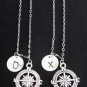 Compass Initial Necklace, Couples Gift Jewelry, Best Friend Compass Necklace
