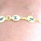 Gold Three Initial Bracelet Gold Initial jewelry,3 Monogram Charm,Mother's Gift